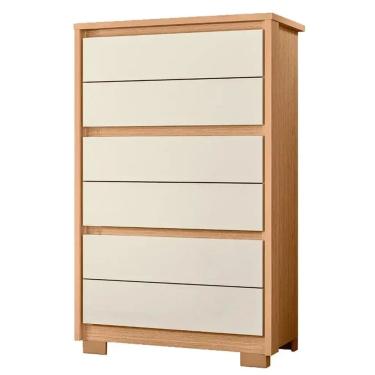 Imagem de Cômoda Unno 6 Gavetas Albatroz Cor Cinamomo Off White