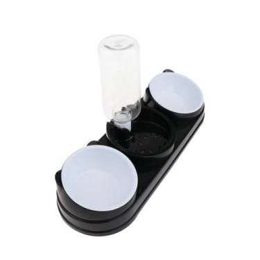 Imagem de Fenteer Conjunto de tigelas para gatos 3 em 1, tigelas de alimentação, alimentador automático, tigela de comida úmida e seca, tigela elevada para gatos, para, Preto