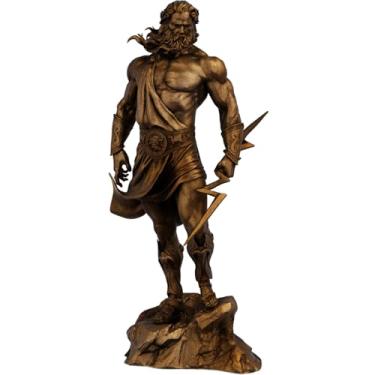 Imagem de Estátua Zeus Mitologia Grega Estatueta Júpiter - Versão 4 (Cor Cobre Antigo)