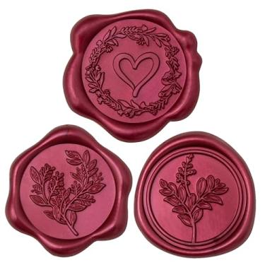Imagem de Uwilowe 60 adesivos de selo de cera - (3 designs em 1 pacote) adesivos autoadesivos de selos de envelope, perfeitos para convites de casamento, tabela de assentos, papel de embrulho de presente de