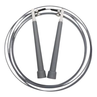 Imagem de UGPLM Corda de pular rápida giratória 360° com rolamento de esferas e alça confortável, ajustável premium, profissional para exercícios de treinamento de, Cinza