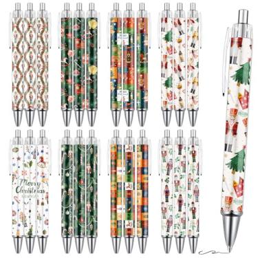Imagem de Presentes de canetas esferográficas Merry Christmas – Conjunto de 24 canetas quebra-nozes, árvore de Natal, retrátil e suave, para presente para mulheres, homens, escritório, sala de aula, casa