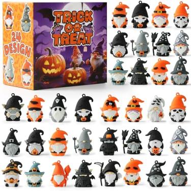 Imagem de compareye Minibonecos de gnomo, 36 peças – lembrancinhas de festa de Halloween, mini estatuetas de gnomo de 4 cm a granel para decoração de casa de bonecas, chaveiros, presentes para crianças, meninas