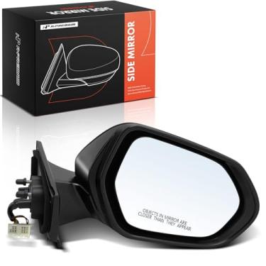 Imagem de A-Premium Espelho retrovisor elétrico lateral do passageiro - compatível com Toyota Prius Prime 2017 2018 - Retrovisor retrovisor externo preto dobrável manual aquecido com luz de seta