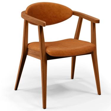 Imagem de Poltrona Decorativa Para Sala de Estar Cecília L02 Couríssimo Canela - Lyam Decor