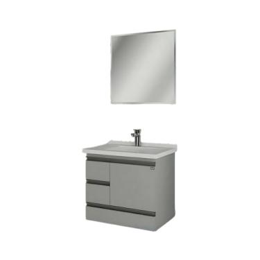 Imagem de Gabinete de Banheiro Mdf Monza com Cuba e Espelho Suspenso (Cobalto)