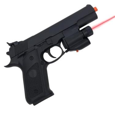 Imagem de Pistola de Brinquedo Airsoft Esportivo 6mm com LED, Laser e 1000 Bolinhas