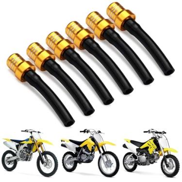 Imagem de AnXin Tampa de gás para motocicleta, mangueira de ventilação de ar, 6 peças, válvula de tanque de óleo de combustível, tubo de respiro CNC universal para 50-450cc DRZ RM LTZ ATV Dirt Pit Bike Quad