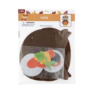 Imagem de ST. Seasonal Owl DIY Felt Craft Kit, Brown and Orange, 26 Pieces, Easy to Assemble, Fall Theme Decoration, Ages 3 and Up, Glue Required