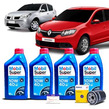 Imagem de Kit Troca de Oleo 10w40 e Filtro Sandero 1.0 16v 2007 a 2016