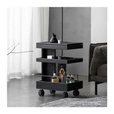 Imagem de hezhuhe2258 Mesa lateral minimalista, cantos laterais móveis, sofá de madeira para sala de estar, pequena mesa de centro, simples e luxuosa