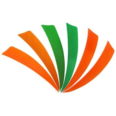 Imagem de Obert Penas de tiro com arco 10 cm (pacote com 60 unidades) flechas de caça flechas asa direita 10 cm corte escudo laranja verde