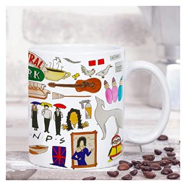 Imagem de GRFIT Caneca de café xícara de chá de cerâmica enviar amigo caneca de leite para casa suco xícara de chá para café cappuccino latte presente de Natal caneca de café (tamanho: 301-400 ml, cor: preto)