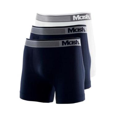 Imagem de Kit com 3 Cuecas Boxer Mash 710.01 Colorido, Azul marinho, GG