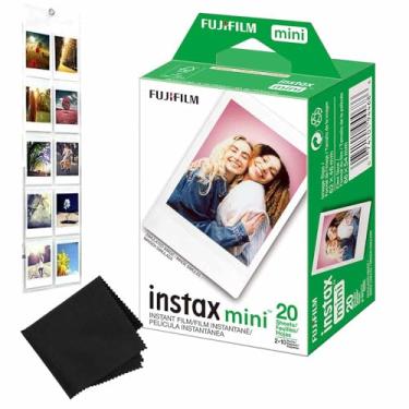 Imagem de Fujifilm Filme para câmera Instax Mini: 20 fotos no total, (10 folhas x 2) - Álbum de fotos suspenso incluído para 10 fotos e pano de microfibra premium para qualidade de imagem perfeita