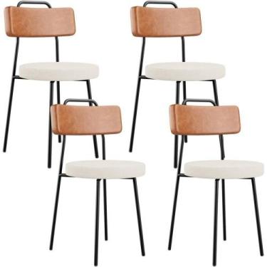 Imagem de Kit 04 Cadeiras Decorativas Estofada Sala De Jantar Barcelona L02 mate