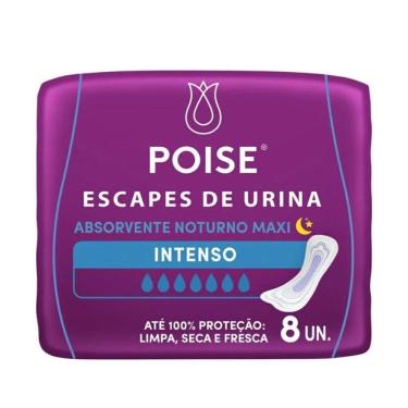 Imagem de Absorvente Poise Sem Abas Noturno Intenso Com 8 Unidades