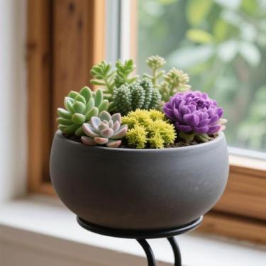Imagem de 3 peças de plantas suculentas artificiais, mini arranjo em vaso, decoração de artesanato, suculentas, aparência realista, exibição interna