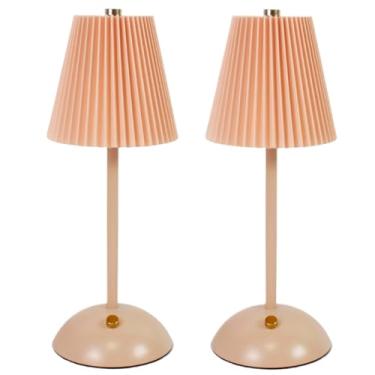 Imagem de Candeeiro de mesa sem fio, pacote com 2 lâmpadas de cabeceira de LED recarregáveis, luz de mesa regulável em 3 cores, com controle de toque, mesa de cabeceira portátil para quarto, bar, restaurante