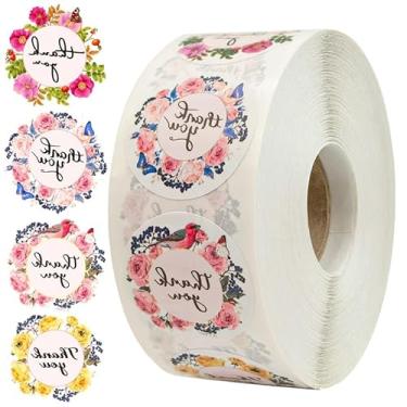 Imagem de Adesivos de agradecimento, etiquetas de presente, etiquetas de presente, etiquetas de agradecimento, rolo, etiquetas redondas de agradecimento, adesivos de ação de graças, adesivos para selos de