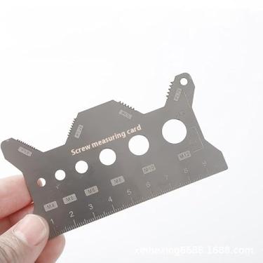 Imagem de Verificador de tamanho de medidor de rosca de parafuso de aço inoxidável, ferramenta de medição de parafuso para equipamentos de classificação, projeto DIY, medidor múltiplo de passo de rosca métrica