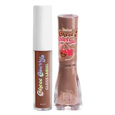 Imagem de Kit Dailus Choco Cherry Mocha Mousse: Gloss Labial 4ml e Esmalte Cremo