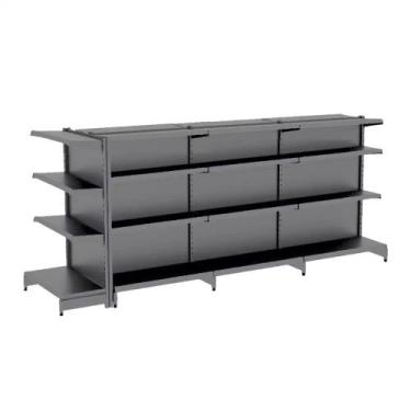 Imagem de Gondola Centro 137 Fit Ate 3 Metros 1 Ponta Preto 28b Sp Etiqueta - AM