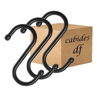 Imagem de 2X Cabide Gancho S Preto Para Calças Jeans Roupa 50 Unidades