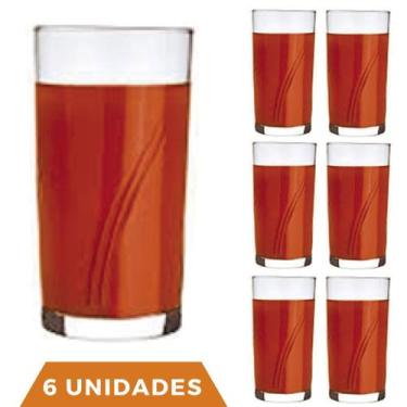 Imagem de Jogo 6 Copos Brisa 300ml Agua Vidro Transparente Suco Nadir - NADIR FI