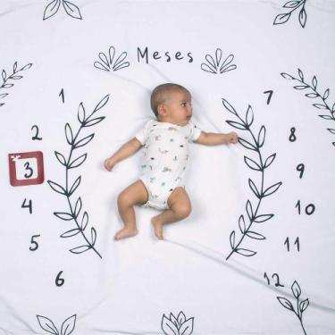 Imagem de Cenário Tapete Mesversário Raminho (lençol) Para Bebê - Alce