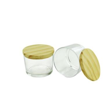 Imagem de Kit 10 Pote Vela 156ml Vidro Copo Vela Com Tampa de Madeira