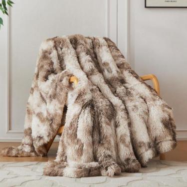 Imagem de Manta COOVA Twin 152x203 cm Fuzzy Plush Sherpa Brown