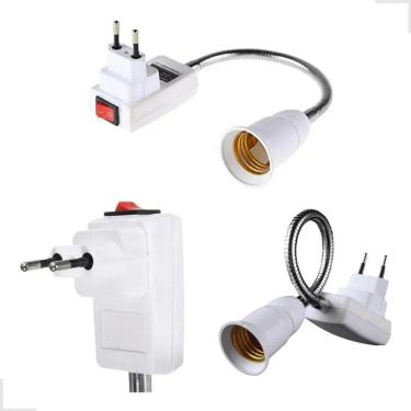 Imagem de Haste Flexível Soquete E27 Adaptador De Lâmpada Tomada 20 Cm