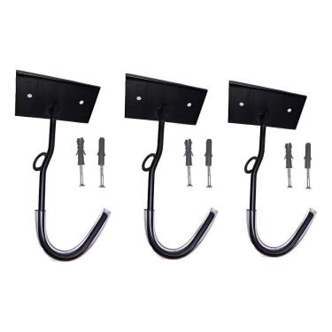 Imagem de Gancho Pendurar Bicicleta Parede Suporte Kit 3 Unidades Bike