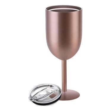Imagem de Taça Copo Térmica Inox Parede Dupla Tampa 480Ml Frio Que Ros