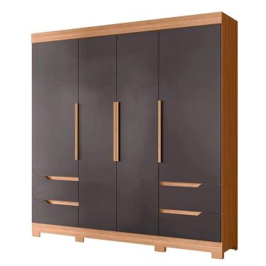 Imagem de Guarda Roupa Vivacce Casal 4 Portas Albatroz Nature/titanium