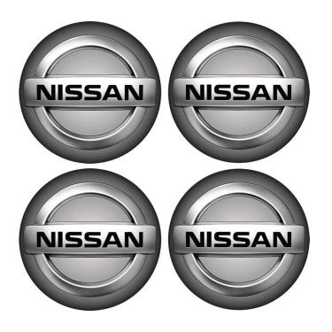 Imagem de Jogo Bottom/ Emblema Para Calota Nissan 51mm Degrade 4 Pecas Resinado