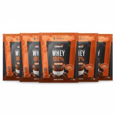 Imagem de Kit 6 Whey Protein 100% 21G Proteina Chocolate Sache - New Millen