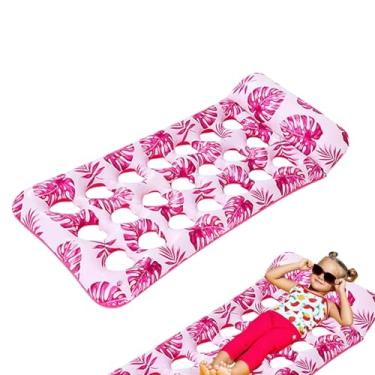 Imagem de Boias de piscina, espreguiçadeira flutuante dobrável inflável – atividades aquáticas ao ar livre, jangada de piscina para homens e mulheres artigos de festa