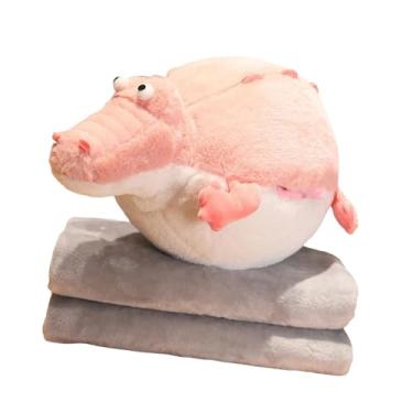 Imagem de Generic Travesseiro de pelúcia de crocodilo, cobertor de pelúcia macio, brinquedo de abraçar, travesseiro de grande, cobertor de brinquedo