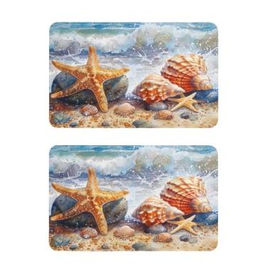 Imagem de Blueangle Conjunto de 2 ímãs de geladeira Shell coral e estrela do mar - Ímãs decorativos engraçados de geladeira de cozinha - Seguro para lava-louças e decoração magnética durável (521)
