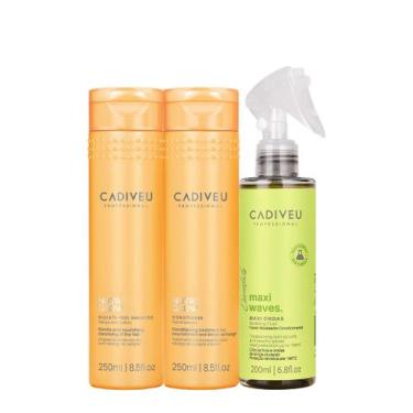 Imagem de Kit Cadiveu Professional Nutri Glow Shampoo Condicionador e Maxi Ondas