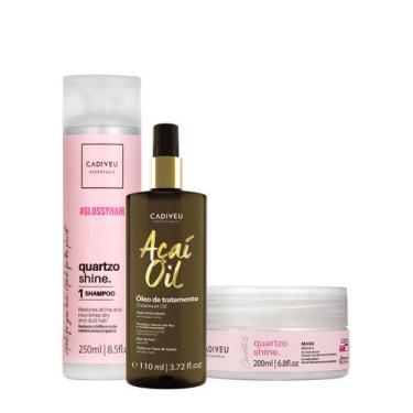 Imagem de Kit Cadiveu Professional Essentials Quartzo Shine Shampoo Máscara e Aç