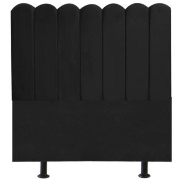 Imagem de Cabeceira Nuvem Cama Box Queen 160 Cm Alanis Suede Preto