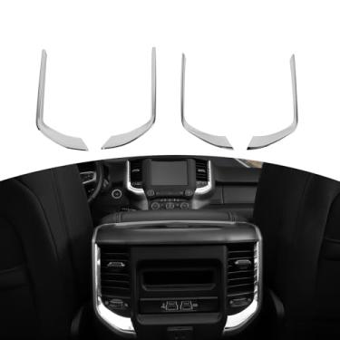 Imagem de JOSHELA Para console central RAM, acabamento da tampa da saída de ar apto para RAM 2018-Present Chrome Interior Accessories 4pcs