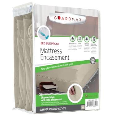 Imagem de Guardmax Capa de colchão com zíper para sofá de malha de jérsei – Protetor de colchão à prova d'água e à prova de percevejos – Roupa de cama com zíper confortável, macia e silenciosa – À prova de