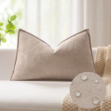 Imagem de Kevin Textile Capa de almofada lombar 35,5 x 55,8 cm 1 pacote com 1 almofada retangular decorativa à prova d'água com textura macia para sofá, cadeira, cama, decoração de casa, ambientes internos e