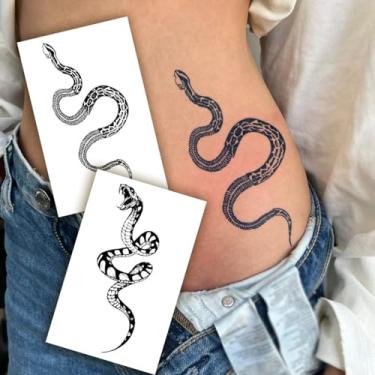 Imagem de 2 peças, suco de ervas, semipermanente, minimalista, tatuagem de cobra, presente de férias, 7 a 14 dias, sem queda, não reflexivo, pescoço, braço, costas, coxa, temporário, impermeável, adesivo de