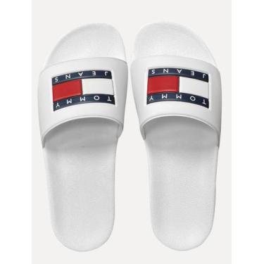 Imagem de Chinelo Tommy Jeans Slide Essential Flag Pool Branco Tamanho Calçado:4