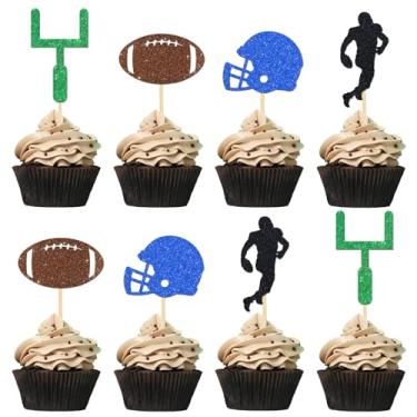 Imagem de 24 peças de topo de cupcake de futebol